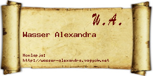 Wasser Alexandra névjegykártya